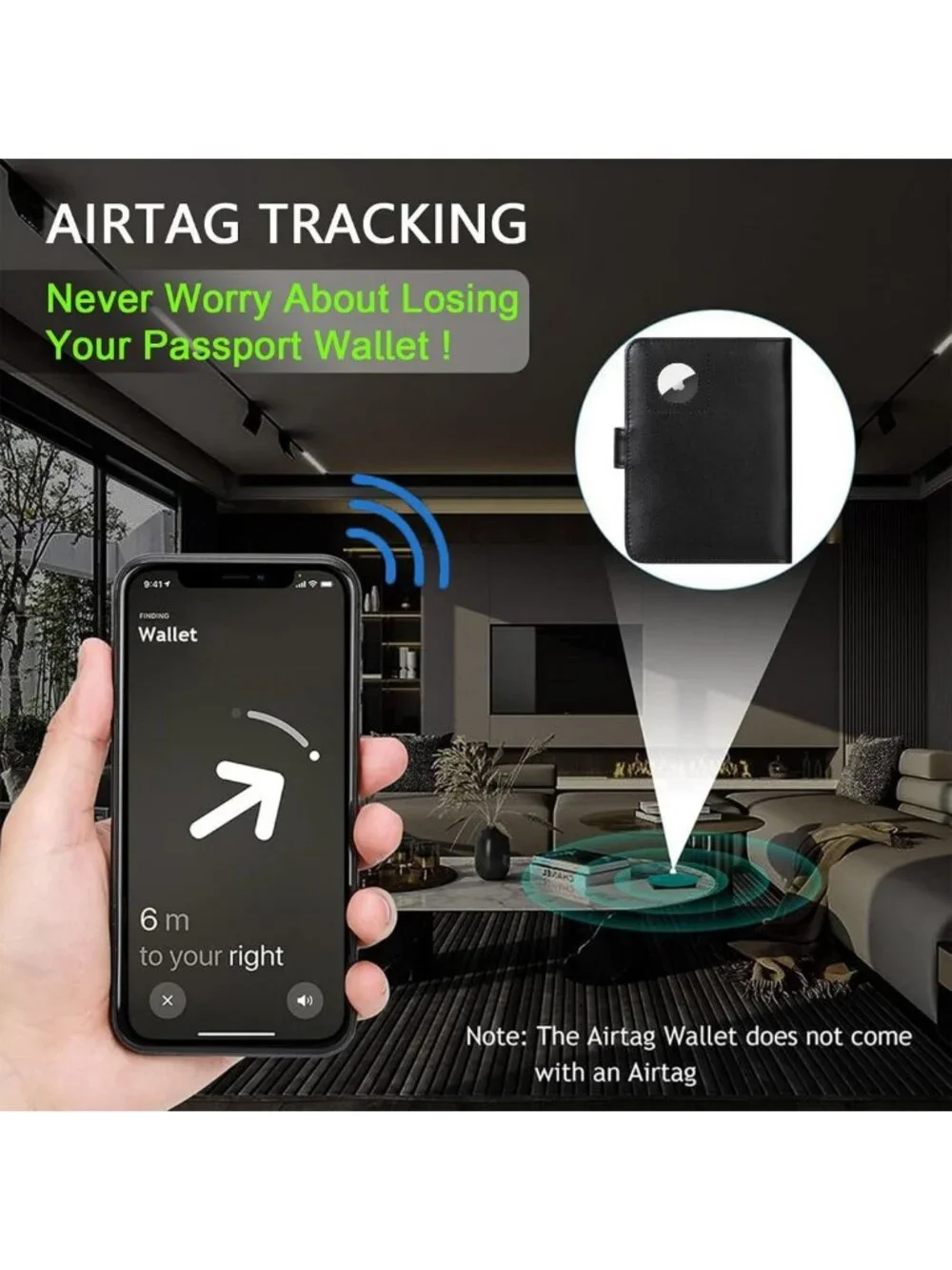 RFID Blocking Leather Passport Holder with Airtag Slot | Travel Wallet & Luggage